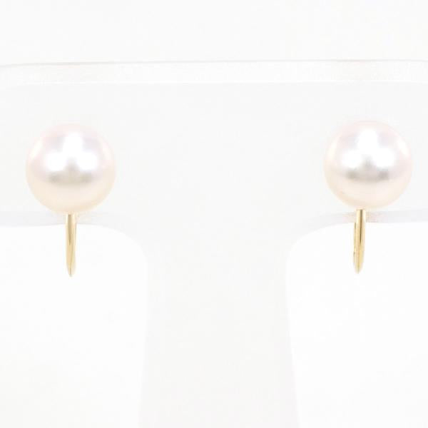 K18 Yellow Gold Pearl Earrings in Excellent Condition