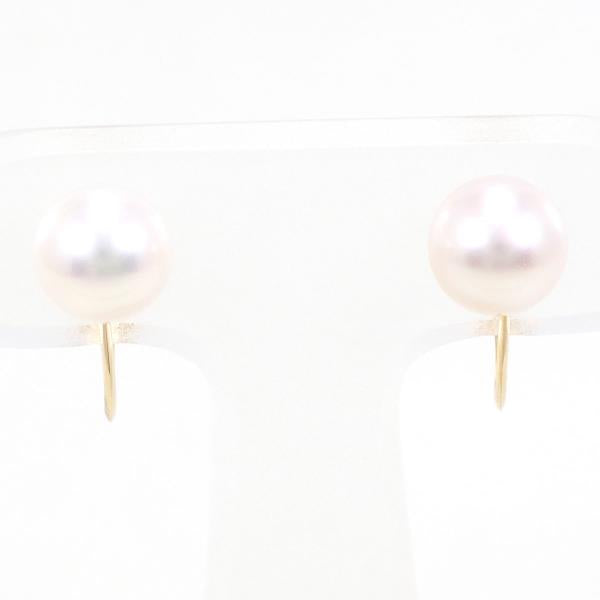 K18 Yellow Gold Pearl Earrings in Excellent Condition