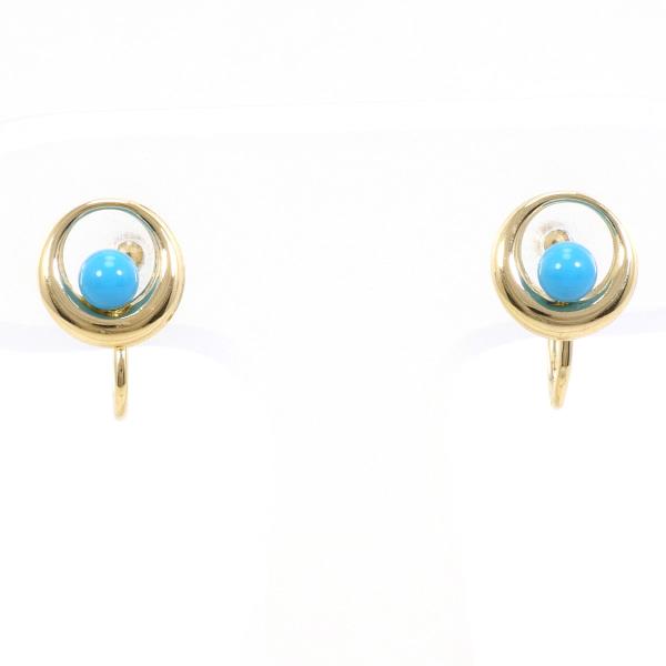 K18 Yellow Gold Turquoise Ear Cuff in Excellent Condition