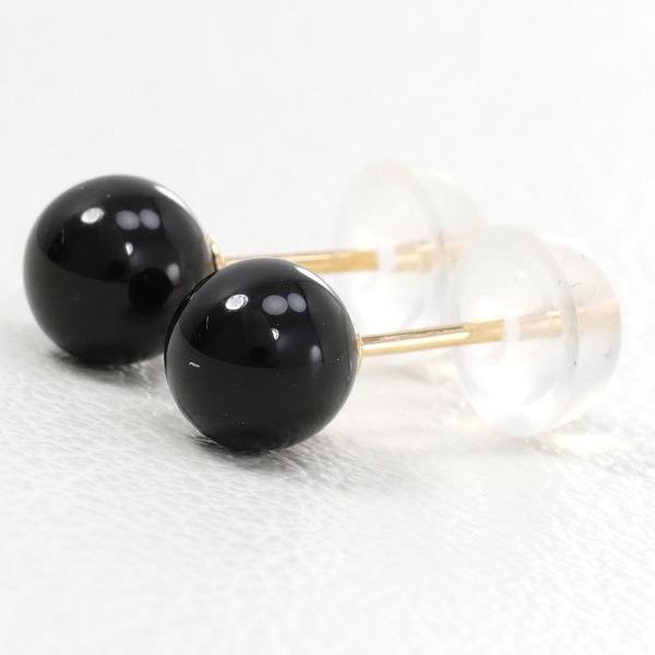 K18 Yellow Gold Onyx Earrings