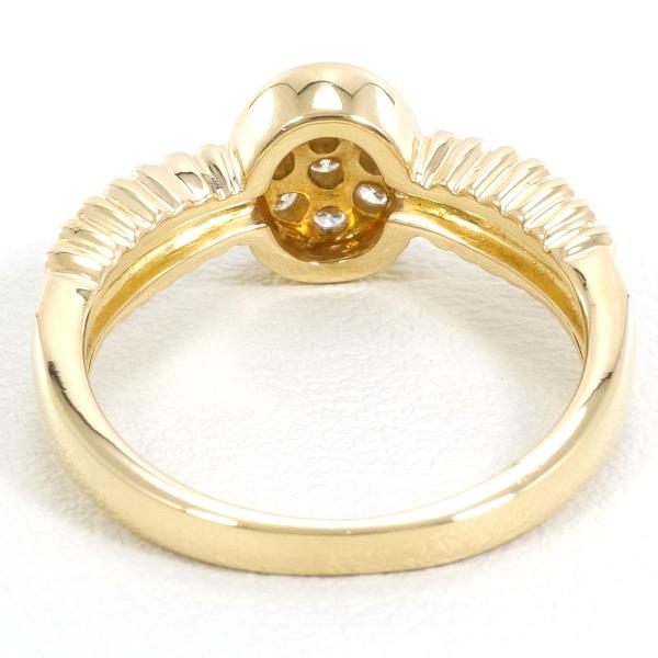 18K Yellow Gold Diamond Ring Size 6 in Excellent Condition