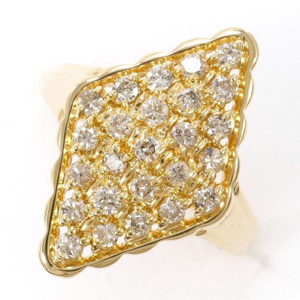 K18 Yellow Gold Diamond Ring 11.5 in Excellent Condition