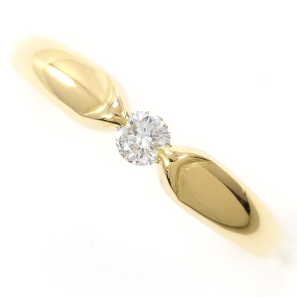 K18 Yellow Gold Diamond Ring 11号 0.10ct in Excellent Condition