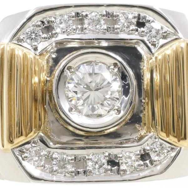 PT900 Platinum K18 Yellow Gold Diamond Ring 13.5 in Excellent Condition