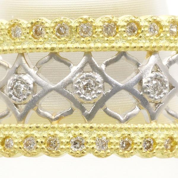 PT900 Platinum K18 Yellow Gold Diamond Ring 8.5