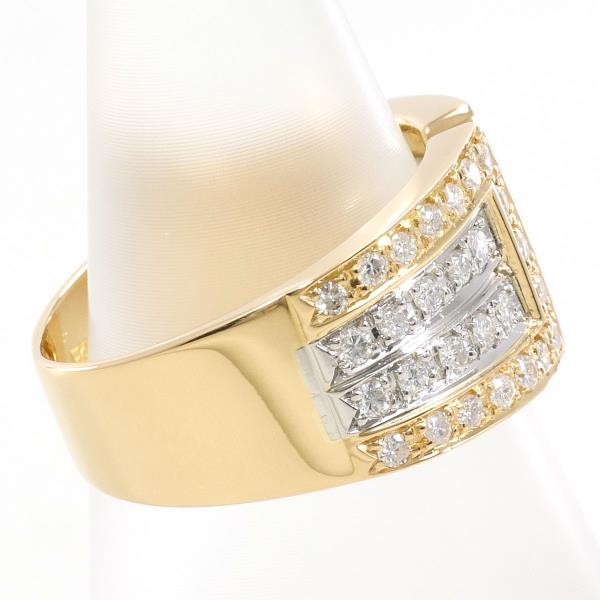 K18YG Yellow Gold Diamond Ring 10.5 in Excellent Condition