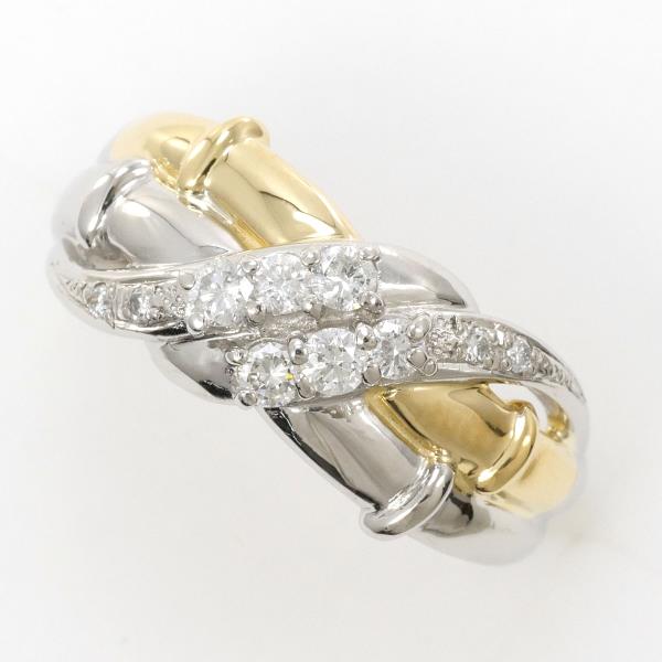 PT900 Platinum K18 Yellow Gold Diamond Ring