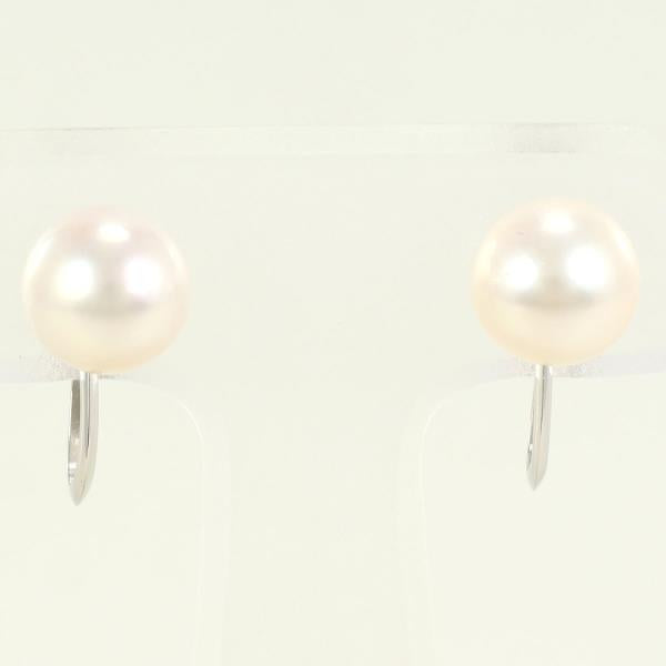 PT850 Platinum Pearl Earrings in Great Condition