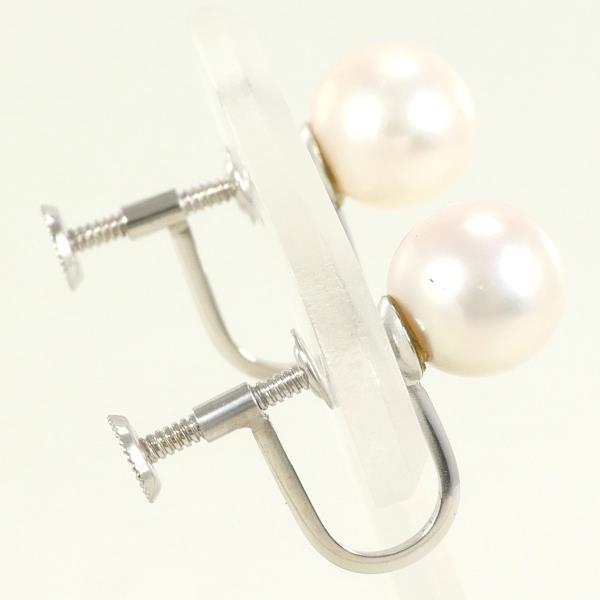 PT850 Platinum Pearl Earrings in Great Condition