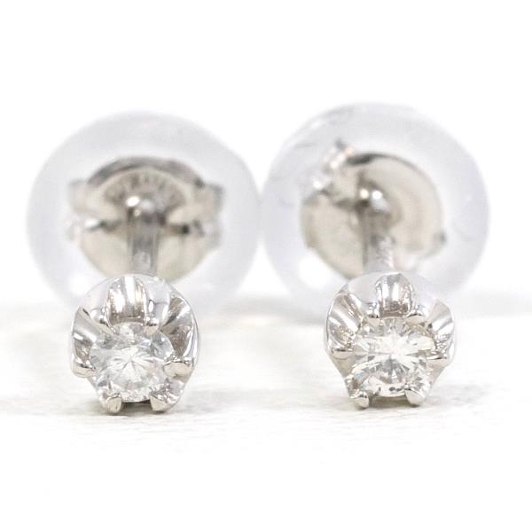 PT900 Platinum Diamond Earrings 0.025ct in Great Condition