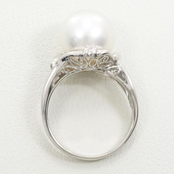 PT900 Platinum Pearl Ring Size 9 in Excellent Condition