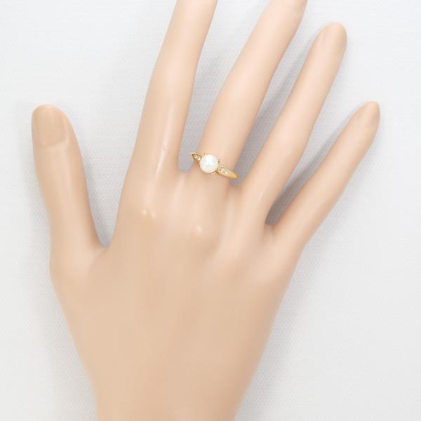 K18YG Pearl Diamond Ring 8.5