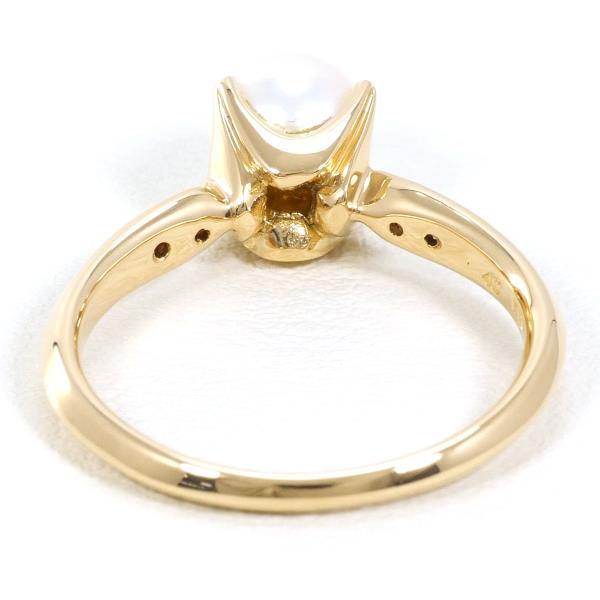 K18YG Pearl Diamond Ring 8.5