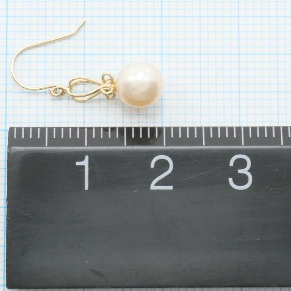 K10 Pink Gold Pearl Earrings in Excellent Condition