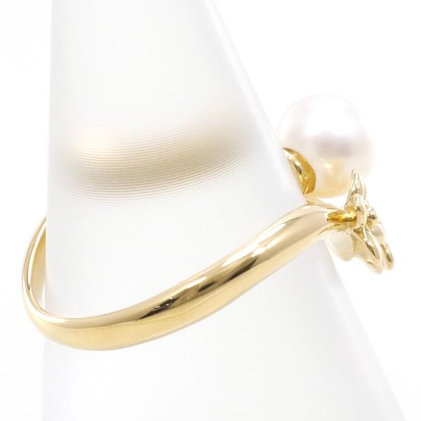 K18 Yellow Gold Pearl Ring 5.5 in Excellent Condition