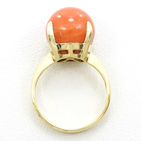 K18 Yellow Gold Coral Ring