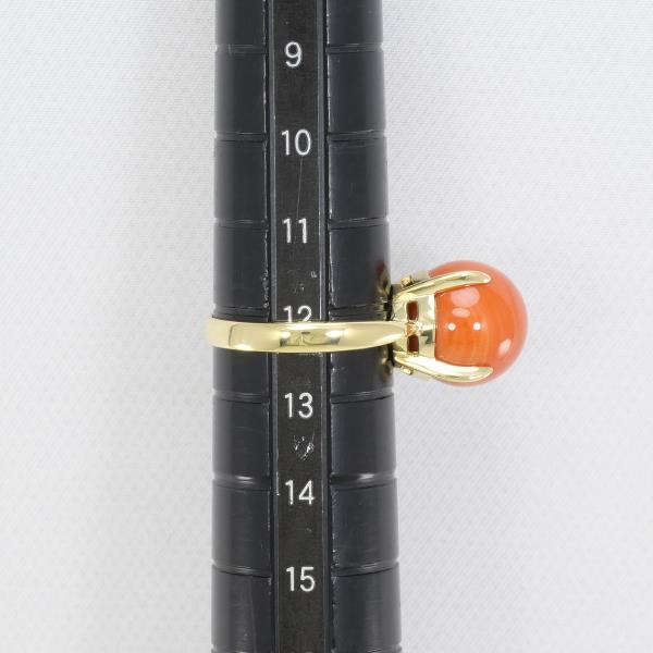 K18 Yellow Gold Coral Ring