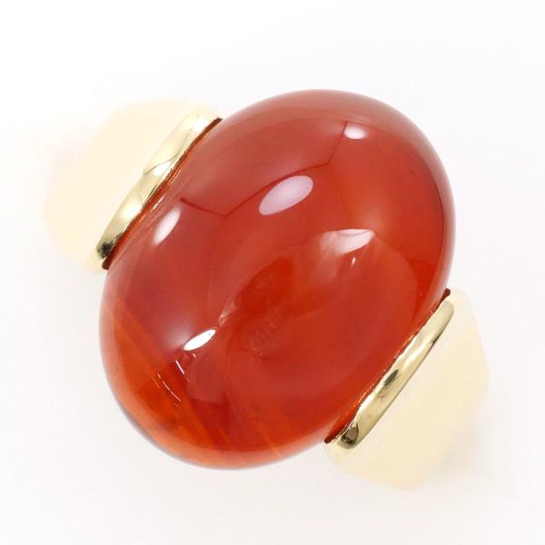 K18 Yellow Gold Carnelian Ring Size 12