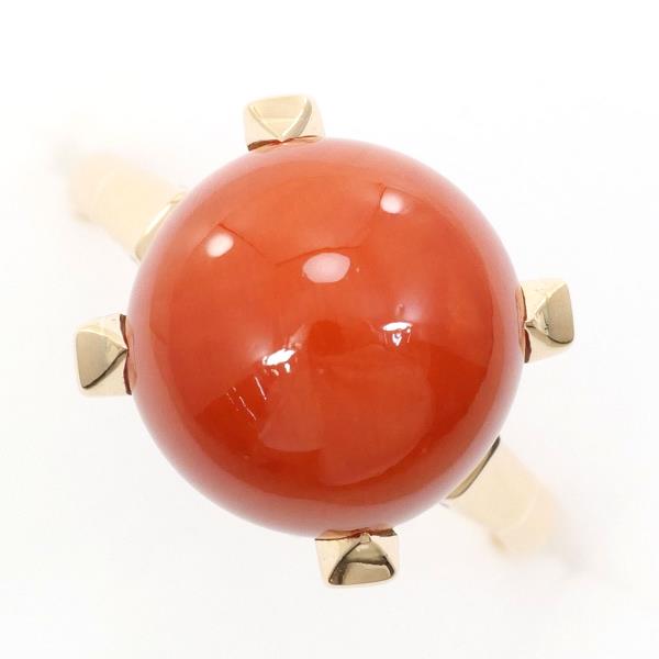 K18 Yellow Gold Coral Ring