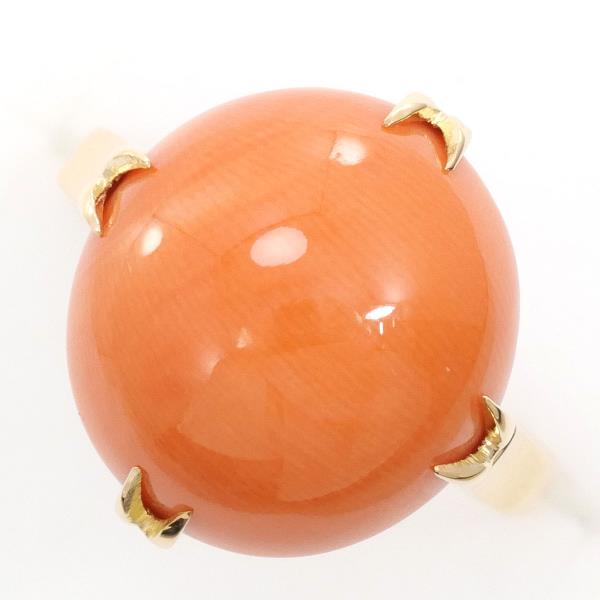 K18 Yellow Gold Coral Ring