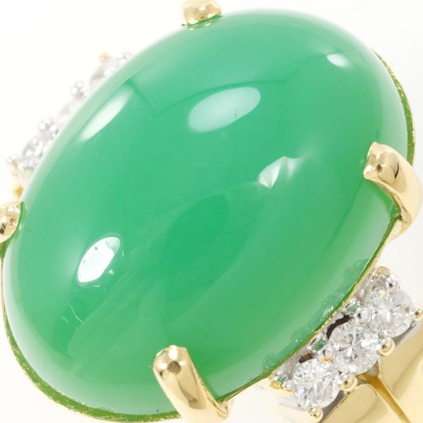 18K Yellow Gold Chrysoprase Ring