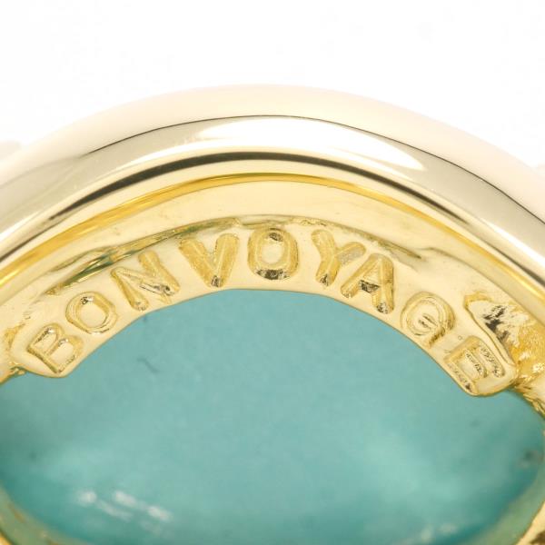 K18 Yellow Gold Turquoise Diamond Ring in Excellent Condition