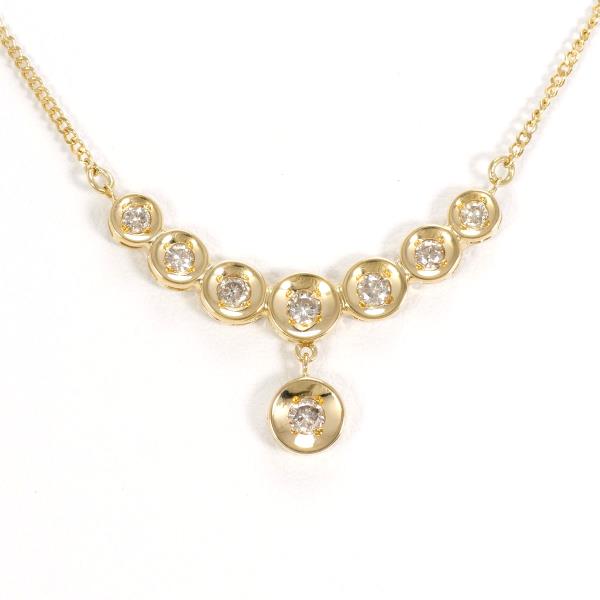 K18 Yellow Gold Necklace with Brown Diamond in Excellent Condition