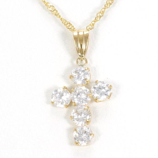 K18 Yellow Gold Zirconia Necklace in Pristine Condition