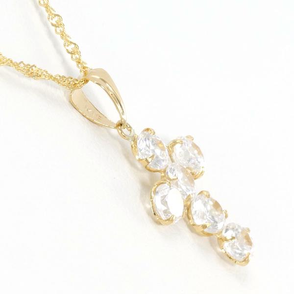 K18 Yellow Gold Zirconia Necklace in Pristine Condition