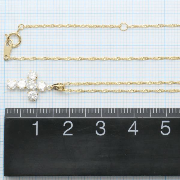 K18 Yellow Gold Zirconia Necklace in Pristine Condition