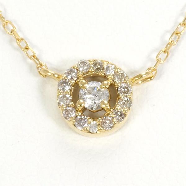 K18 Yellow Gold Diamond Necklace 0.16ct in Excellent Condition