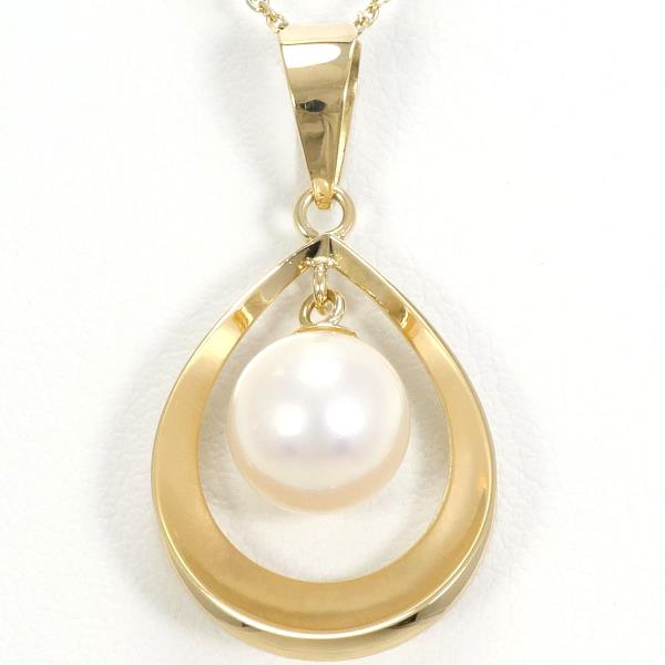 K18 Yellow Gold Pearl Necklace in Pristine Condition