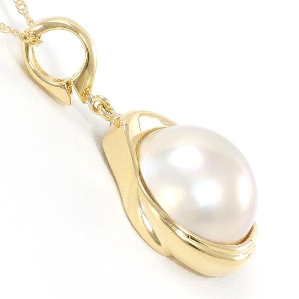 K18 Yellow Gold Necklace with Mabe Pearl in Excellent Condition