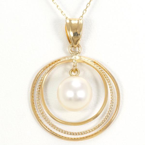 K18 Yellow Gold Pearl Necklace in Pristine Condition