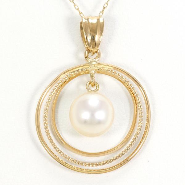 K18 Yellow Gold Pearl Necklace in Pristine Condition