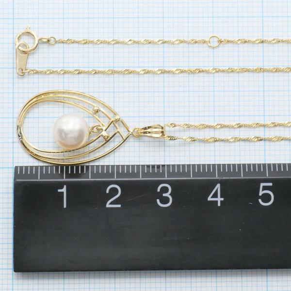 K18 Yellow Gold Pearl Necklace in Pristine Condition