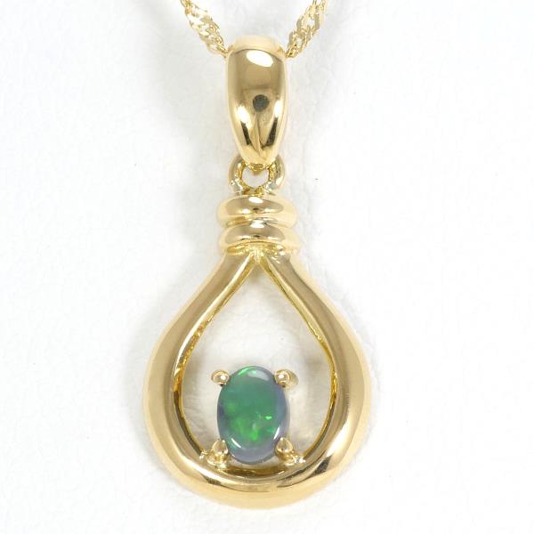 K18 Yellow Gold Black Opal Necklace in Pristine Condition