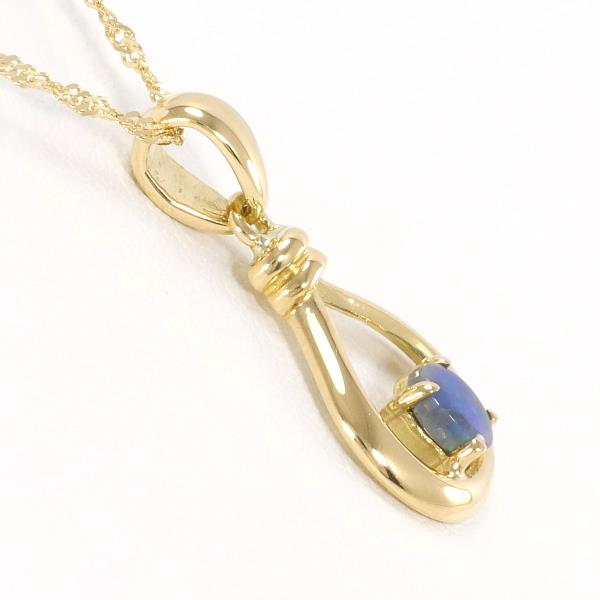 K18 Yellow Gold Black Opal Necklace