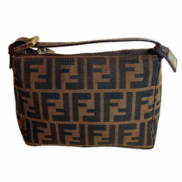 Fendi Zucca Nylon Leather Cosmetic Pouch in Fair Condition