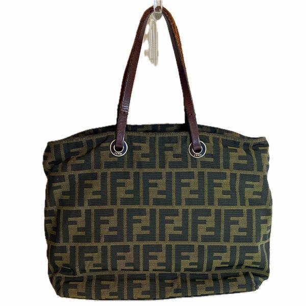 Fendi Nylon Leather Zucca Handbag