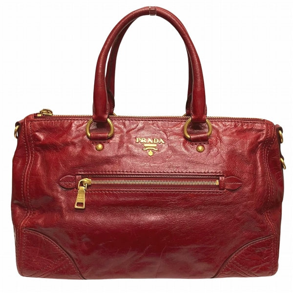 Prada Red Leather Handbag BL0727