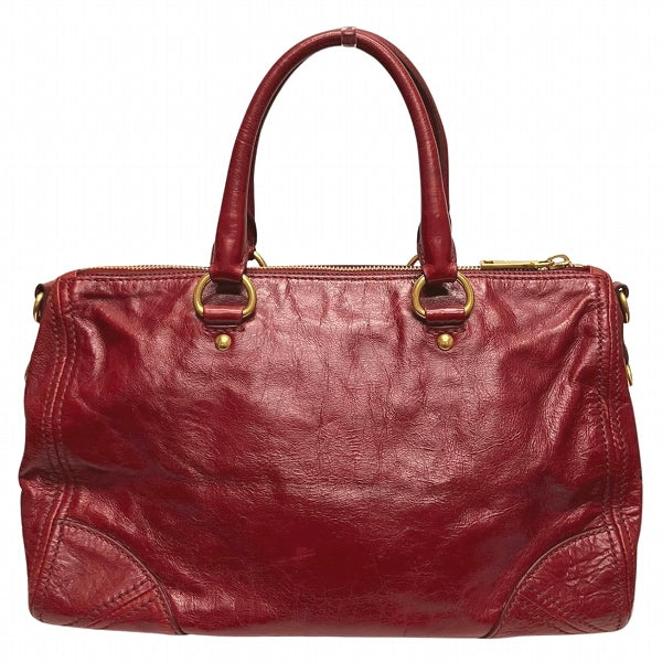 Prada Leather Handbag BL0727 Red in Good Condition