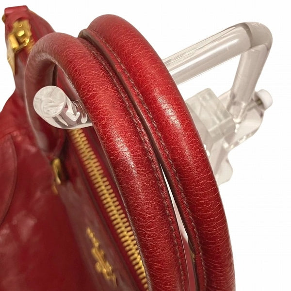 Prada Leather Handbag BL0727 Red in Good Condition