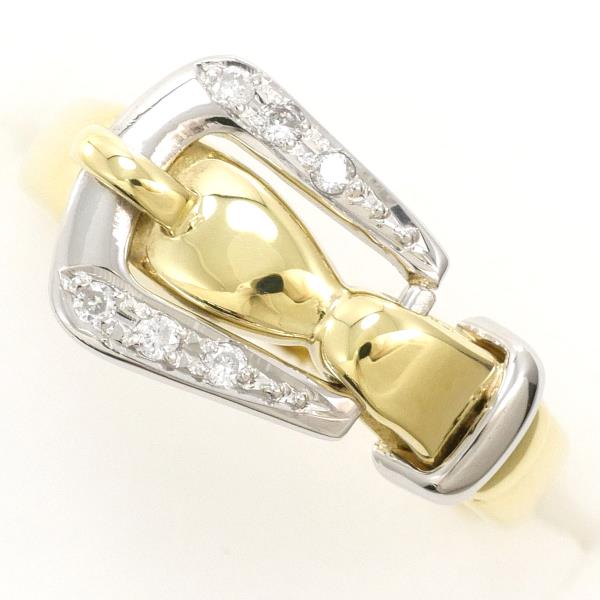 K18 Yellow Gold Diamond Ring 8 in Excellent Condition