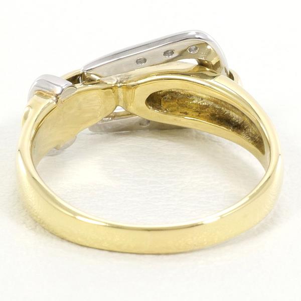 K18 Yellow Gold Diamond Ring 8 in Excellent Condition