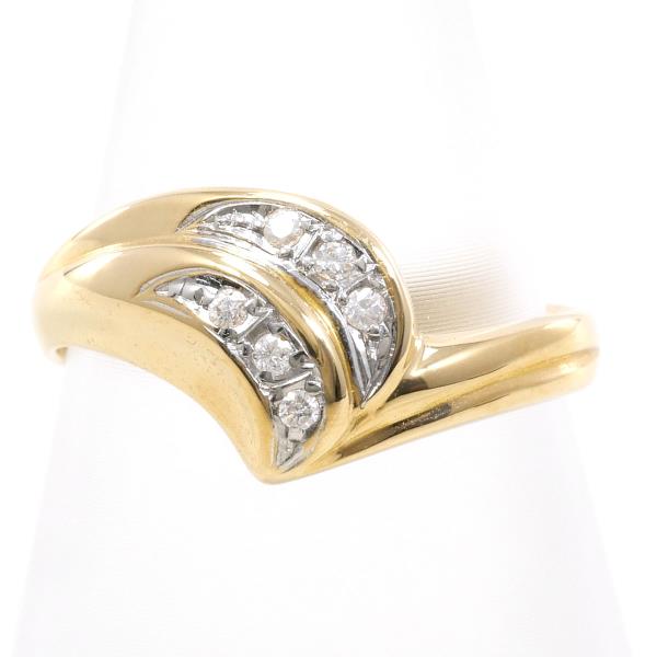 K18 Yellow Gold Diamond Ring 10.5 in Excellent Condition