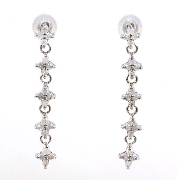 K14 White Gold Diamond Earrings in Excellent Condition