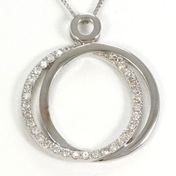 K14 White Gold Diamond Necklace in Pristine Condition