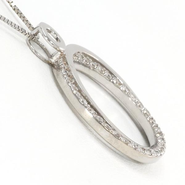 K14 White Gold Diamond Necklace in Pristine Condition