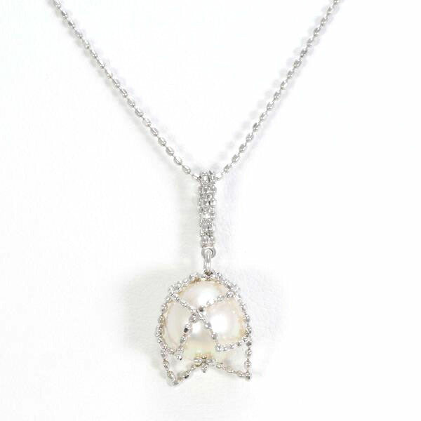 K10 White Gold Pearl Necklace in Pristine Condition